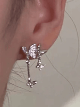 Rhinestone Dainty Butterfly Earrings